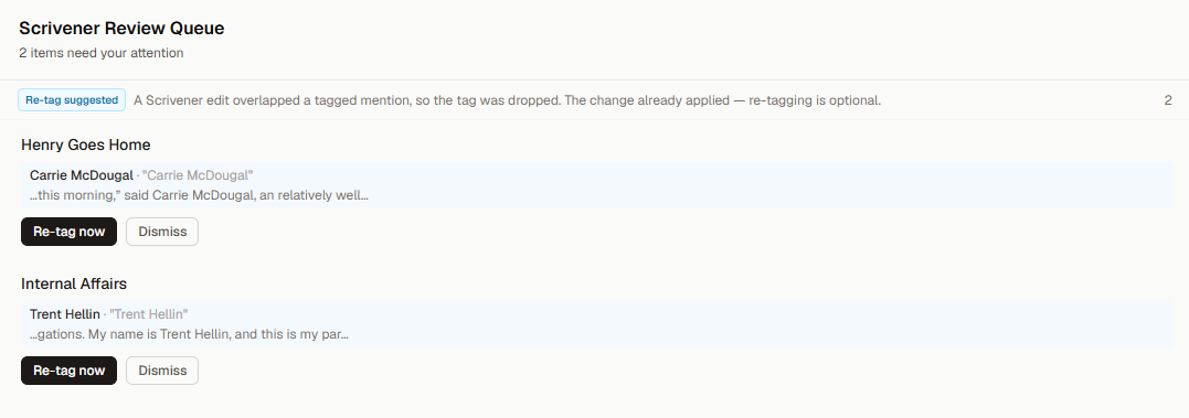 Source Sync review queue with Check for changes